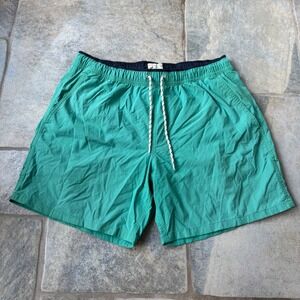 Y2K J.Crew Pelican‎ Swim Trunks Men's M Green 3 Pocket Seaworn Vintage Style